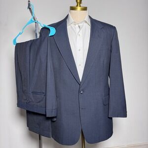 Vintage Tom James Mens Pinstripe Wool Blend Suit  Set 42R 36W